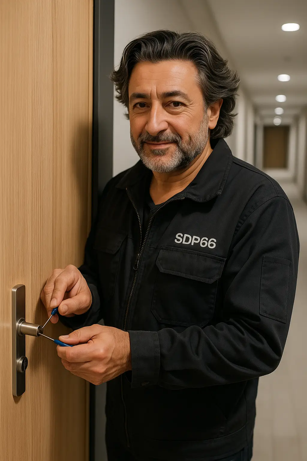 Serrurier SDP66 ouvrant une porte d'appartement à Perpignan, intervention rapide 24h/24